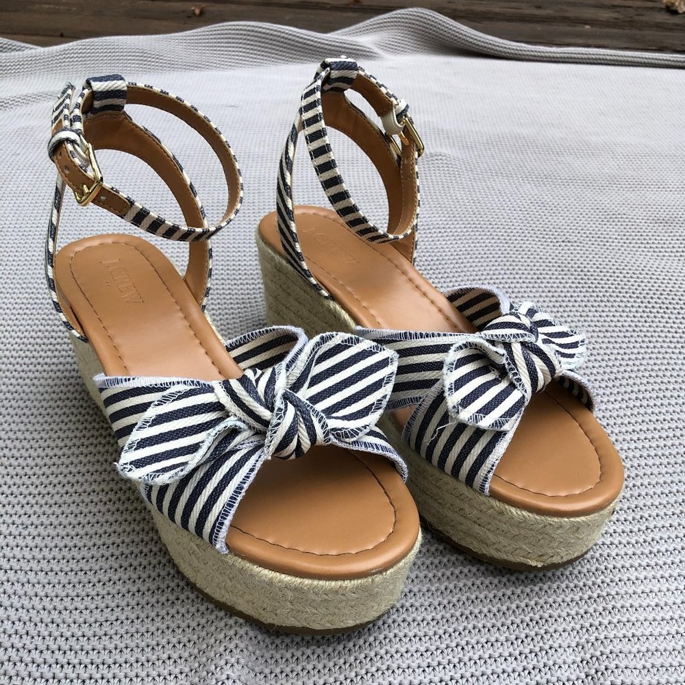 J. CREW Stripey Strappy Espadrille-y!